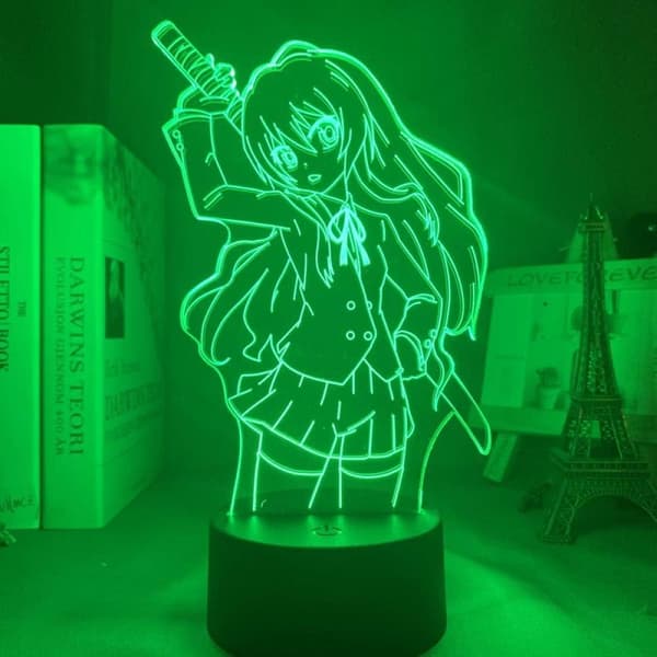 3D Yölamppu Toradora Taiga Aisaka Anime LED-valo Sängylle