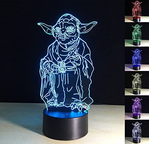 3D Nattlys, Nattlys for barn 3D-illusjon Yod-lamper 16 farger