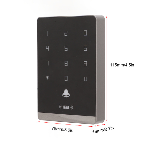 Näppäimistö Touch Access Control System ID IC NFC-kortti Vedenpitävä taustavalo ulkokäyttöön sisätiloissa