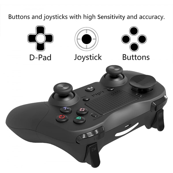 Trådlös BT-spelkontroll Spelkontroll Touchpad Ergonomisk Joyst White