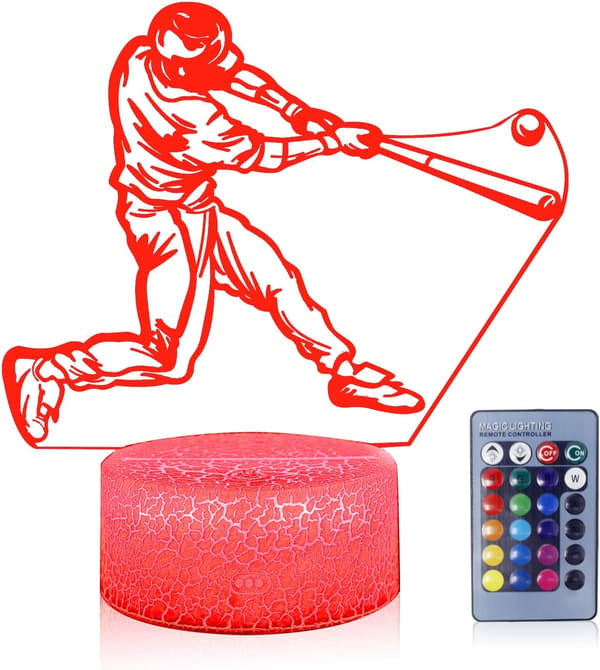 3D Illusjon Spille Baseball Nattlampe 16 Fargeendringer