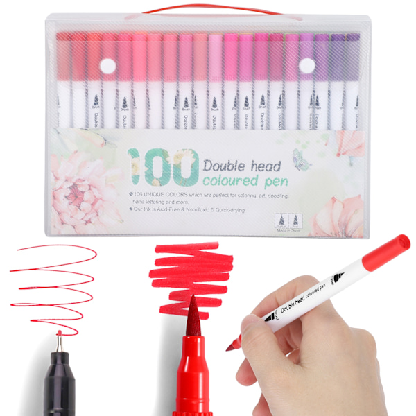 Maleri Akvarel Markører Assorterede Farver Blød FineLiner Tip Dual Pensel Kunst Tilbehør(STBG100 Farve )