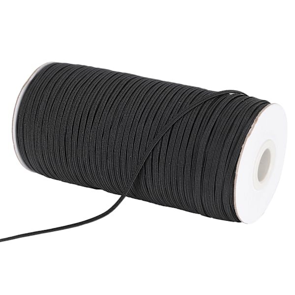 Elastiskt band DIY rem rep Hög elasticitet Klädsömnad Broderi Tillbehör 180M Svart