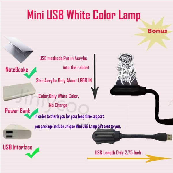 Drømmefanger Valentinsdag Vindspil Illusion RGB Stemningsbordlampe