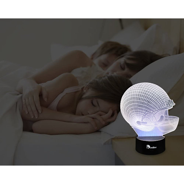 3D Illusjon Flerfarget USB Sovende Nattlys Skrivebordslampe