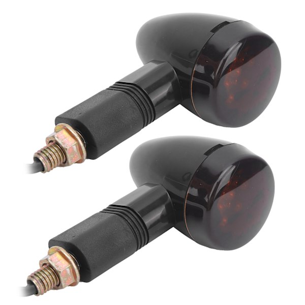 2 stk Universelle Motorcykel Blinklys Gul Lys Høj Synlighed 12V 10mm/0.4in Gevind Sort
