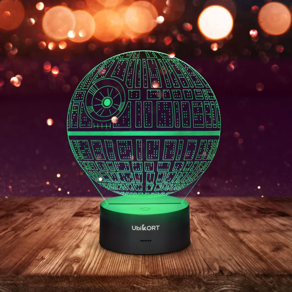 3D-lampa Illusion Dödsstjärnan Star Wars-lampa, unik födelsedagsstjärna