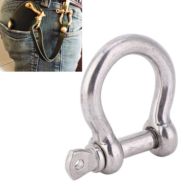 4 stk. Ankersjakkel D-ring 304 rustfritt stål sølvkontakt spenne 8mm/10mm/12mmM6 åpning 12mm