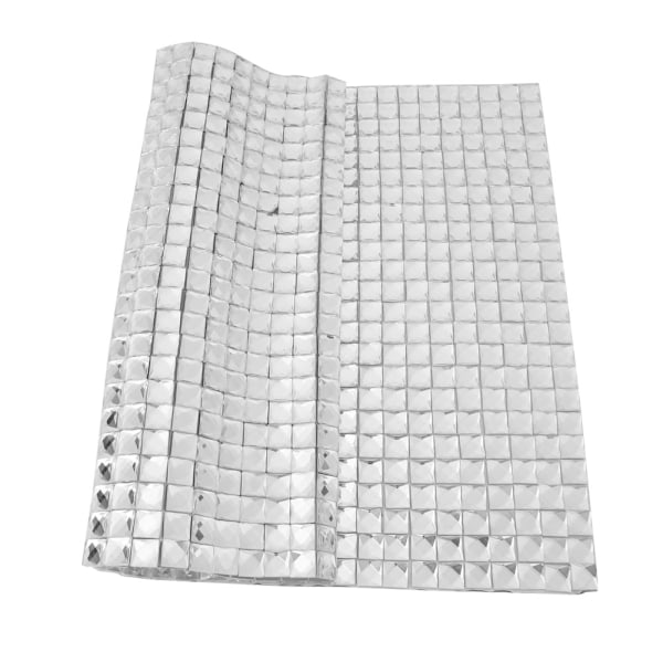 24*40cm Hotfix Rhinestone Sheet Banding Mesh Trim Sheet DIY Dekorasjon Tilbehør(Square 8mm)