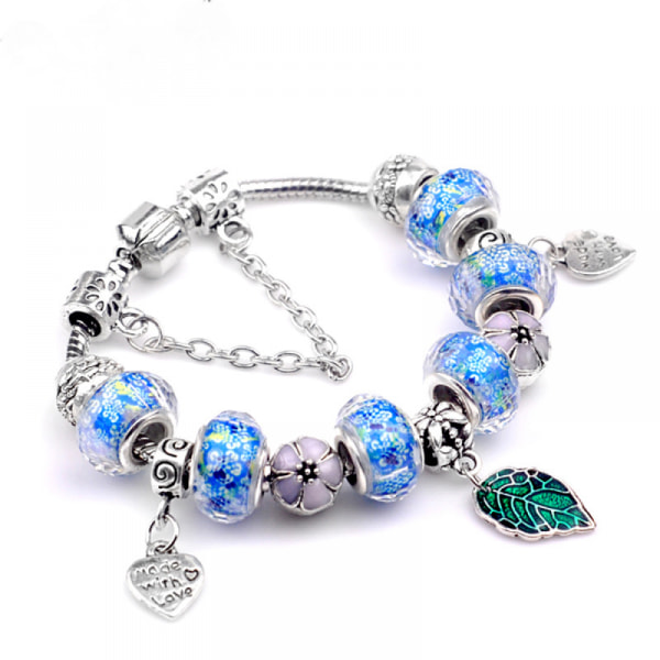 Blue Tone Glamour Armband med kristall och glaspärlor Snak