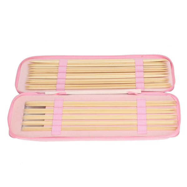 40 st bambu stickor dubbla spetsiga långa virknålar för tröjor handskar 2,5 till 6,0 mm