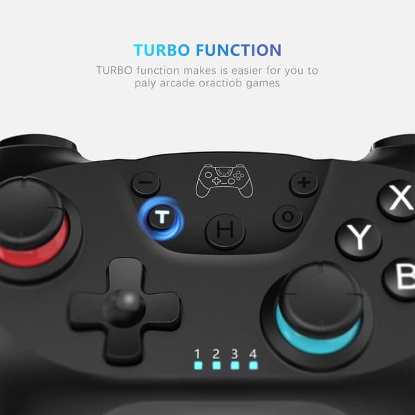 Switch Controller, Trådløs Pro Controller Kompatibel med Nintendo Switch, Trådløs Gamepad Joystick med Programmerbar Funktion【2023 Opgraderet Versio