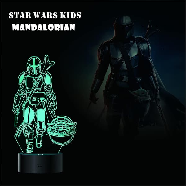 3D Illusjon Star Wars Nattlys, 4 Mønstre med Tidsfunksjon
