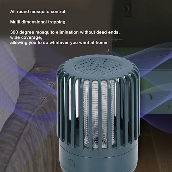 LED Myggfellelampe USB Oppladbar UV Fotokatalysator Elektrisk Insektmiddel Lys Green