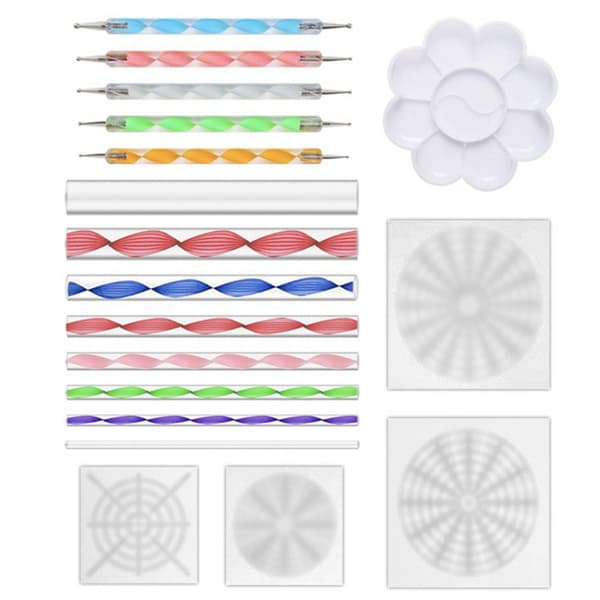 18 stk Premium Akryl Stang Stencil Dotting Pen Art Set Pen Dotting Tool