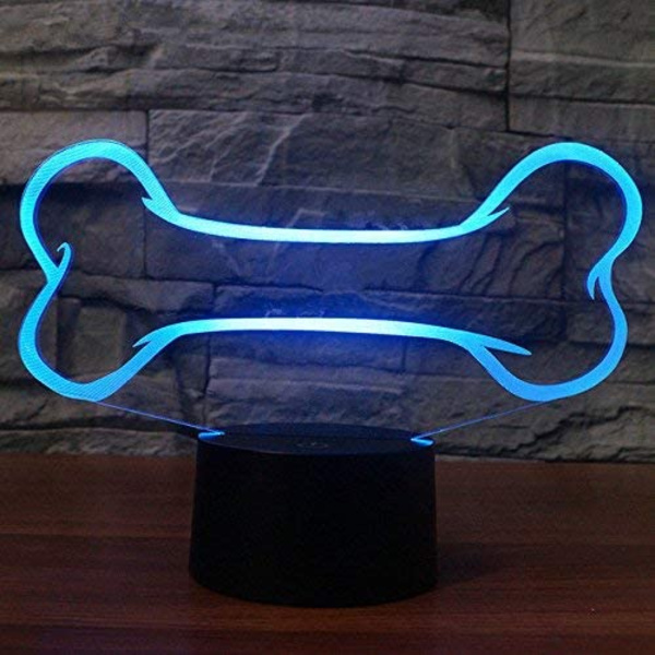 Kreativ 3D hundben nattlampa USB-driven touch switch LE