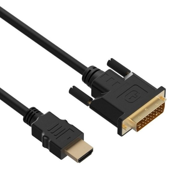 DVI till HDMI-kabel, HDMI hane till DVI-D hane dubbelriktad adapterkabel, HDMI till DVI-D 24+1 höghastighetskabel stöd 1080P HD för Raspberry Pi, Roku,