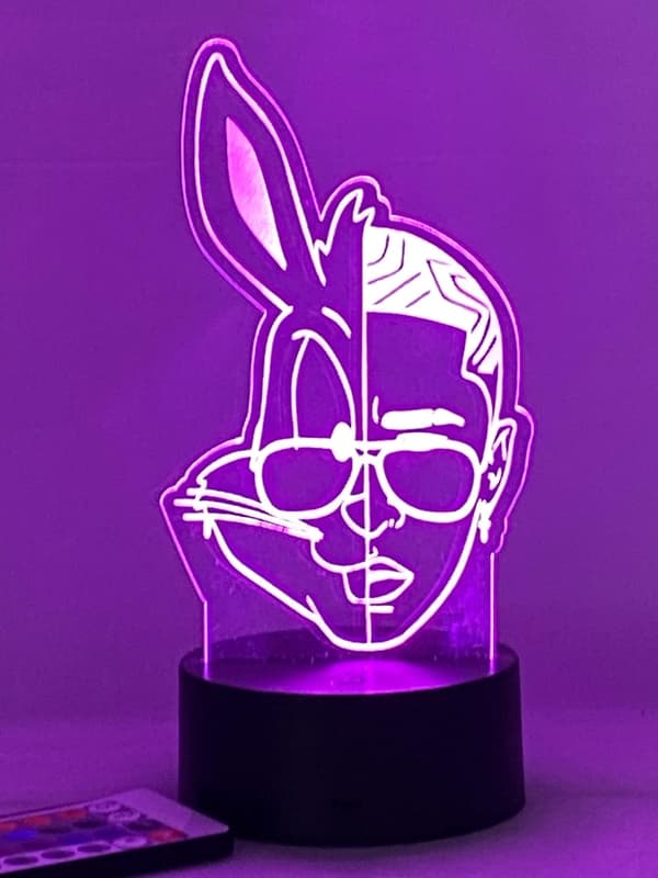 Bad Bunny Bugs 3D LED nattlys svart