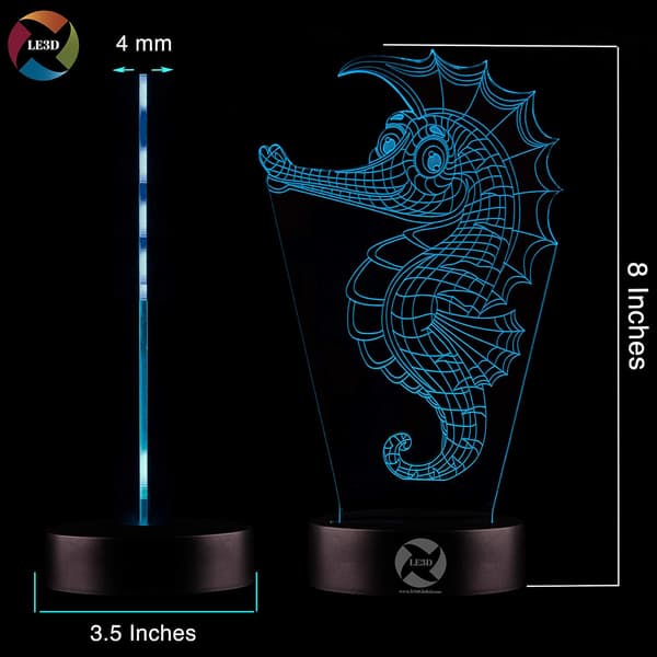 3D Optisk Illusjon Nattlys - 7 LED Fargeskiftende Lampe