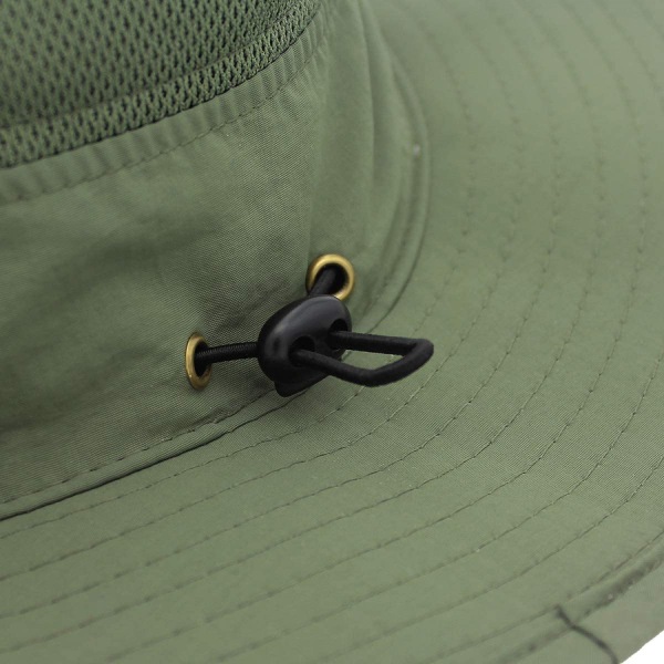 Hatt för män med solskydd UPF 50+ bred brätte hinkhatt vindtät fiske Army Green