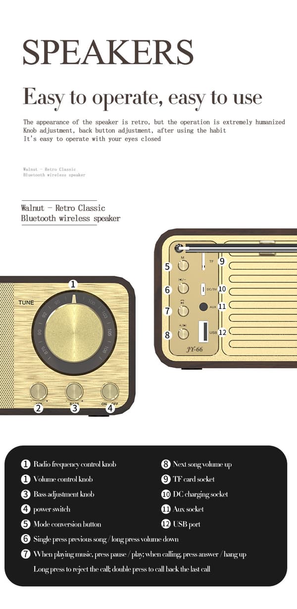 Högtalare,Högtalare,Liten Bluetooth-högtalare,Trådlös Stereo Ret