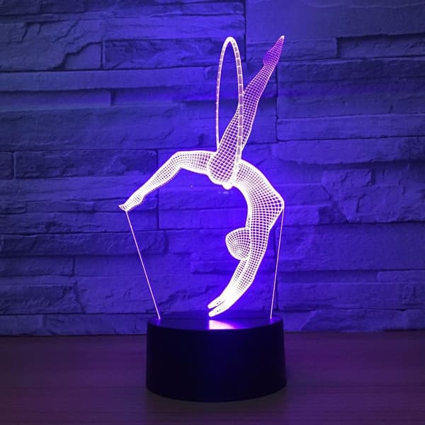 3D Gymnastikk Nattlys Bord Skrivebord Optisk Illusjon Lamper 7