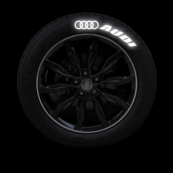 3D Reflekterende Hjul Dæk Fælg Strimmel Klistermærke Dekoration Bil Motorcykel Cykel Nat Sikkerhed Dekoration (Audi AUDI) 1 Sæt