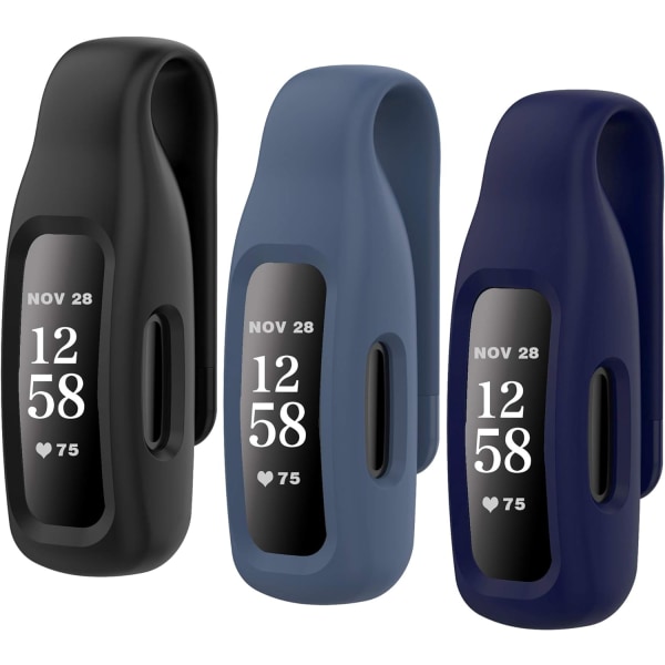 3-pakkaus Fitbit Inspire 2 -klipsin korvaavat pehmeät ja mukavat silikoniklipsit 360° suojakotelolisävaruste, yhteensopiva Fibit Inspire 2:n kanssa