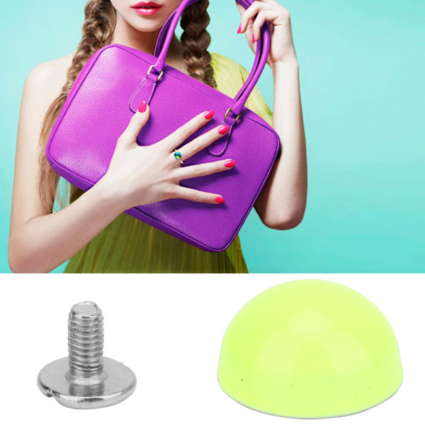 20 st DIY färgglada nitar för väskor, dekorationsprylar (fluorescerande grön)