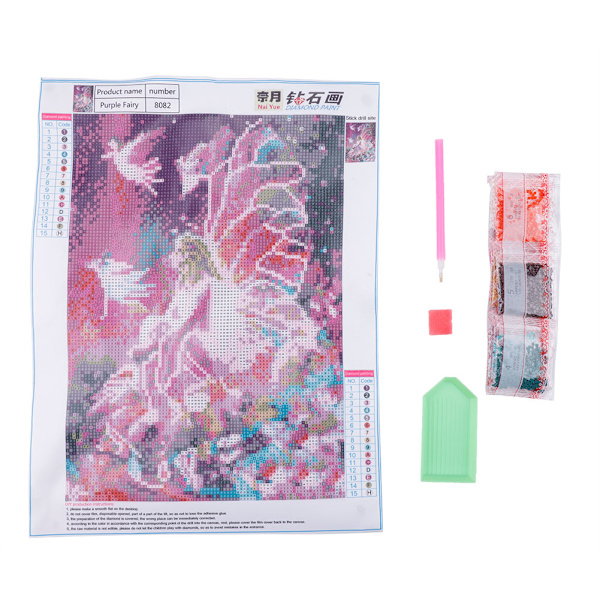 DIY Håndlavet Rhinestone Broderi Maleri Korssting Kit Håndværk Væg Dekoration (8082 Elf)