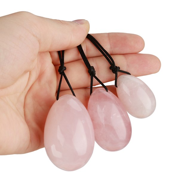 3 st Rose Quartz Yoni Ägg Kegel Övning Healing Kristall Sten