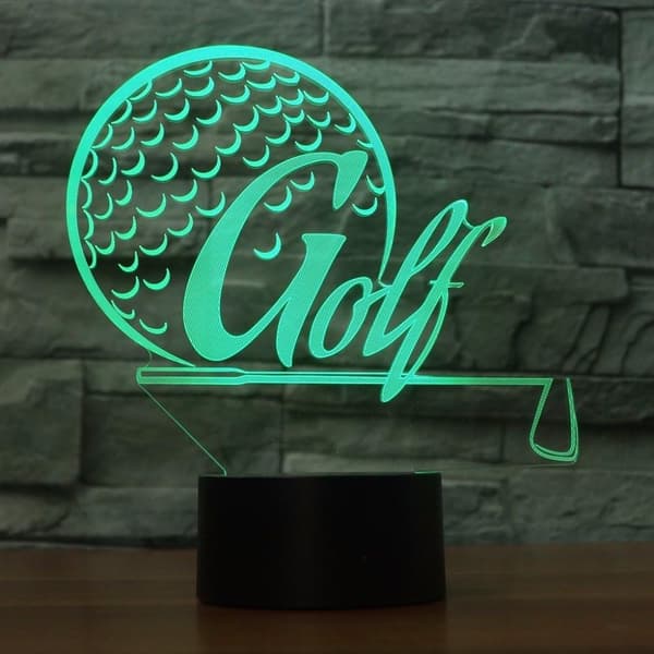 3D Golf Nattlys 7 Fargeendring LED Bordlampe Akryl