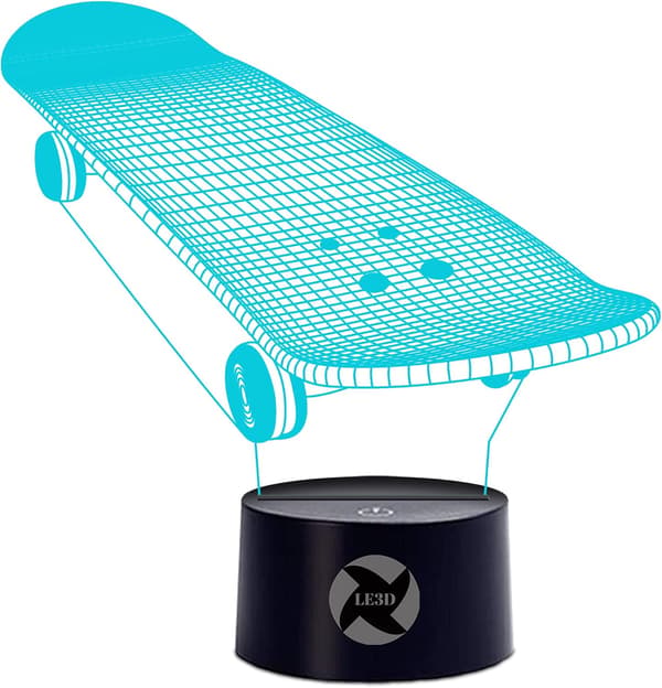 3D Optisk Illusjon Nattlys - 7 LED Fargeskiftende Lampe