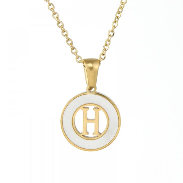 Initial Halsband i Rostfritt Stål för Kvinnor, 18K Guld