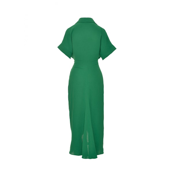 Ditsy Tie Front Button Up Boho Midi Tshirt Klänningar (Grön L)