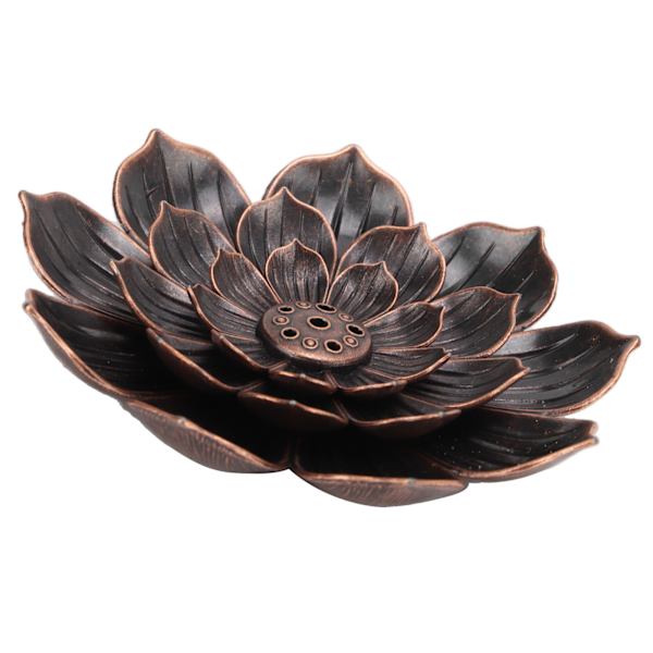 Røgelseholder i metal, 3 lag, unikt orientalsk look, lotus røgelsebrændere til meditationsrum, yogarum