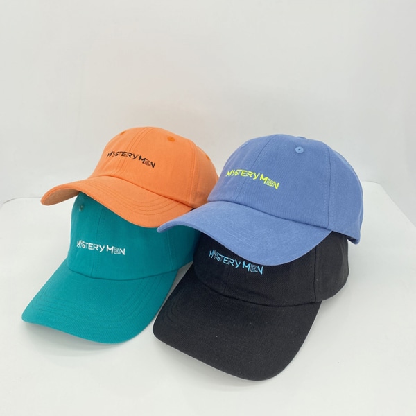 Hatt Dam Bomull Enkelt Litet Brev Broderi Mjuk Topp C Orange