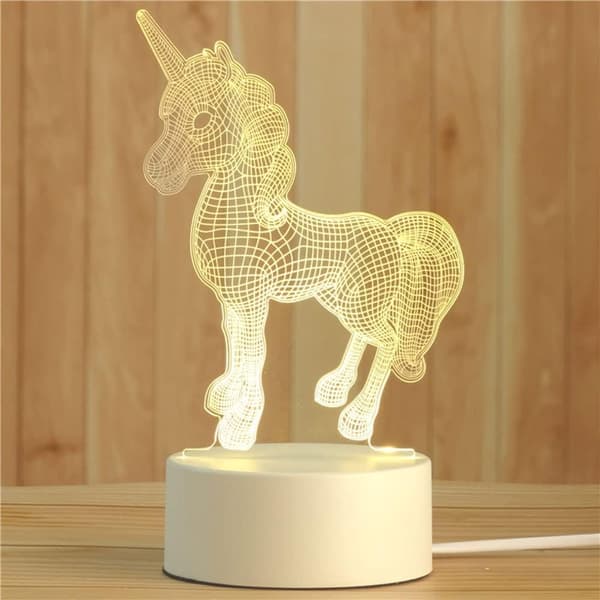 3D Lite Nattlampe, Plug-in LED-belysning for Barnerom