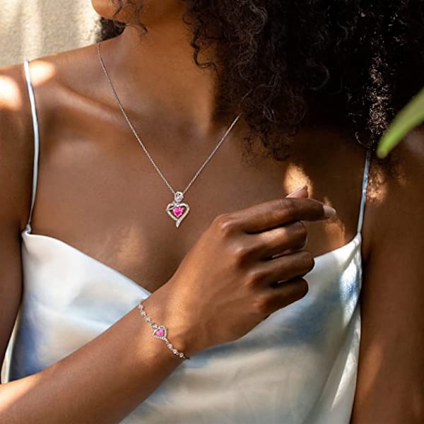 Exklusivt smycke dam födelsedagssten halsband sterling