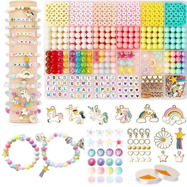 Perle armbånd lage sett, perle sett for armbånd lage med ponni perler, polymer frukt leire perler, bokstav perler for armbånd og smykker lage