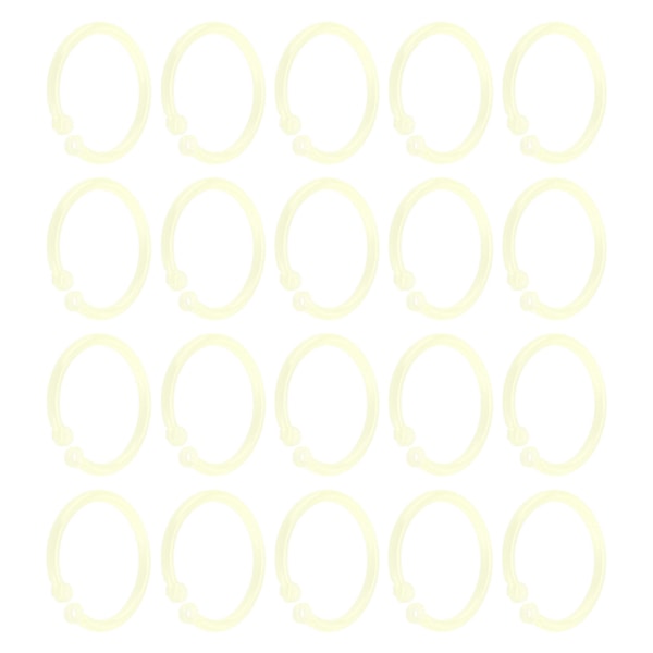 20 stk. Plastikringe Transparente Fleksible Løsblad Bogbinderinge til Skole Hjemmekontor Kort Dokument NotebookGul