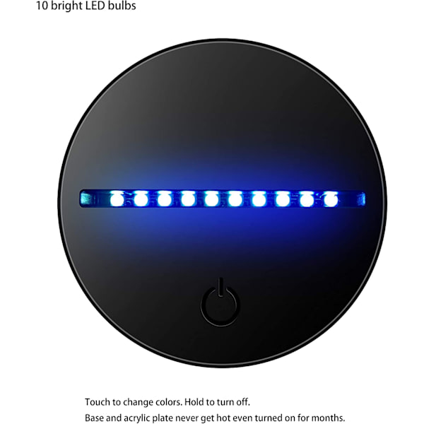 3D Illusion Multi Colors USB Sovande Nattljus Skrivbordslampa