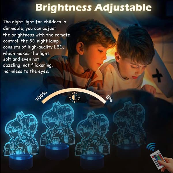 Anime 3D Lampe Hange Zoe Nattlys LED Levi Ackerman Hjem D