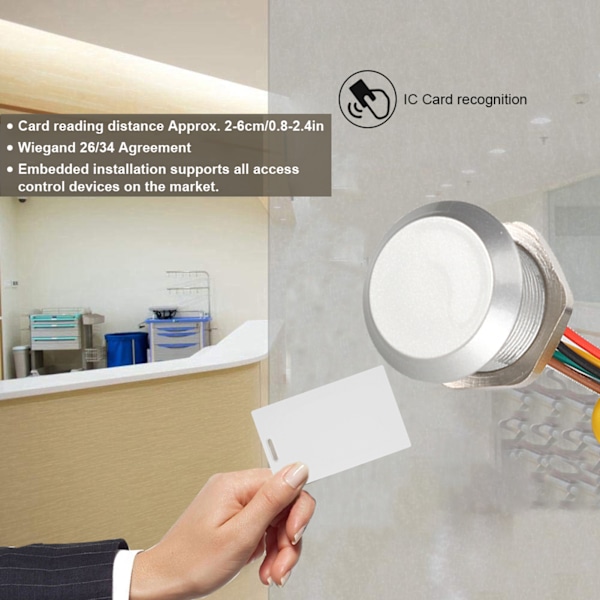 Mini RFID-controller indlejret vandtæt adgangskontrol læser Wiegand26/34 interface TypeB