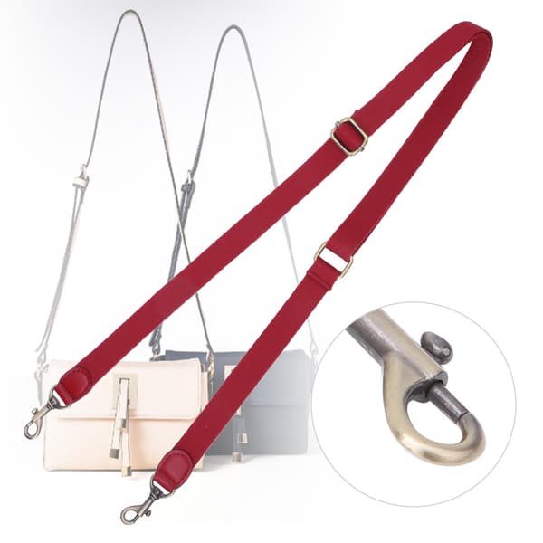 Håndlavet DIY Patchwork Tilbehør Justerbar Crossbody Taske Læderrem til CBD065-066Rød
