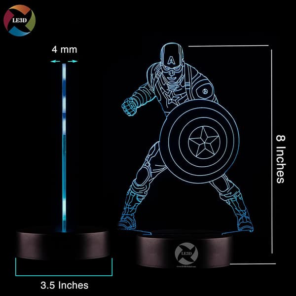 3D Optisk Illusjon Nattlys - 7 LED Fargeskiftende Lampe