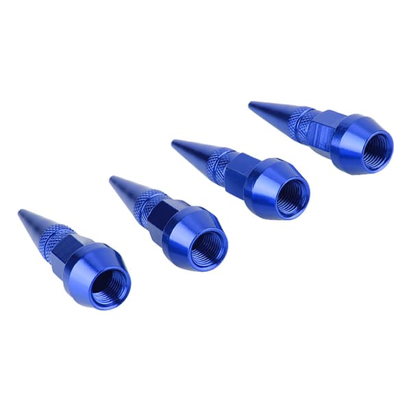 4 st Aluminiumfälg Ventil Spindel Däck Luft Dammlock Skydd Blå