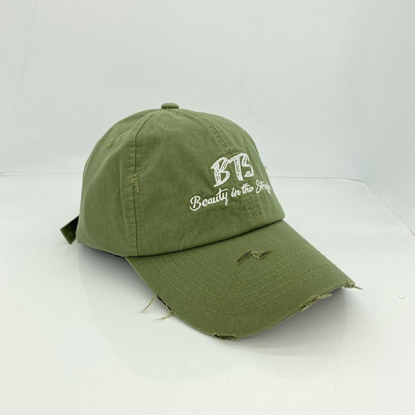 Hatt Personlighet Hål Broderi Enkelt Mode Alfabet Bas Green