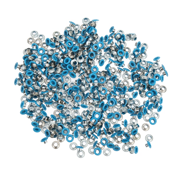 500 st Öglett Grommet Rund Kant Färg Fint Utövande Bra Seghet Metall Öglor för Skor KläderBlå