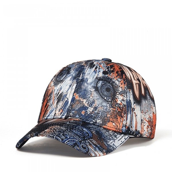 Baseballcaps med trykk, Graffiti Unisex Snapback Hip Hop-hatter C Blue